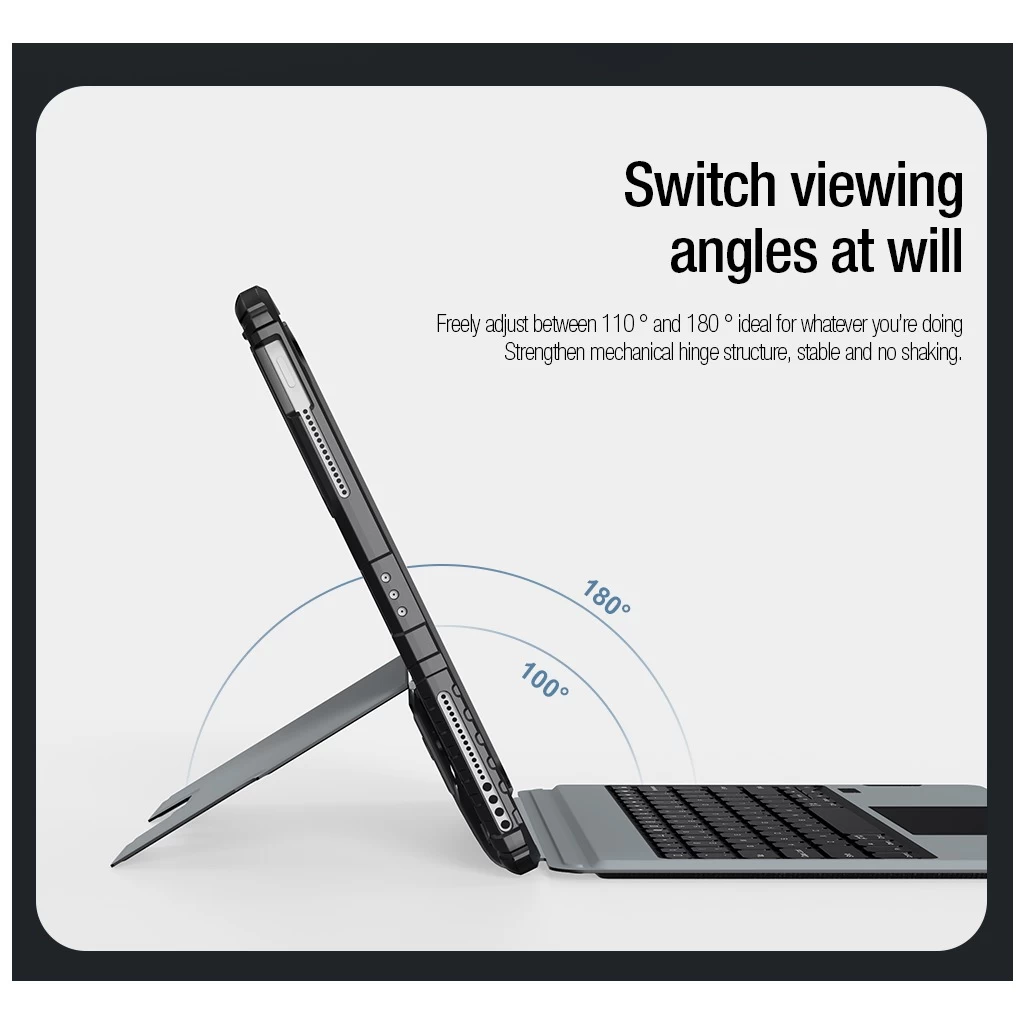 Nillkin Bumper Combo billentyűzetes tok (Backlit Version) iPad Pro 12.9 (2020/2021/2022) és iPad Air 13 (2024/2025) készülékhez fekete