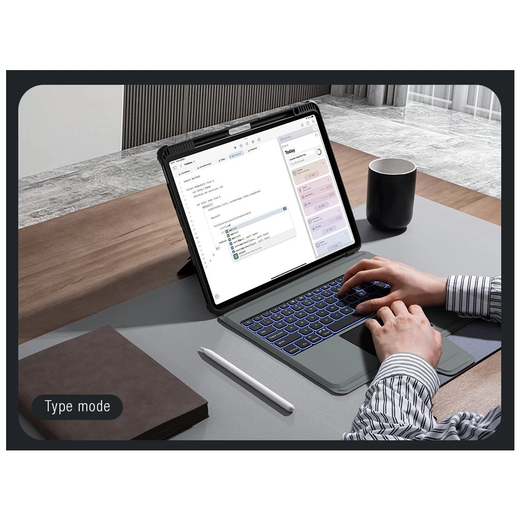 Nillkin Bumper Combo billentyűzetes tok (Backlit Version) iPad Pro 12.9 (2020/2021/2022) és iPad Air 13 (2024/2025) készülékhez fekete