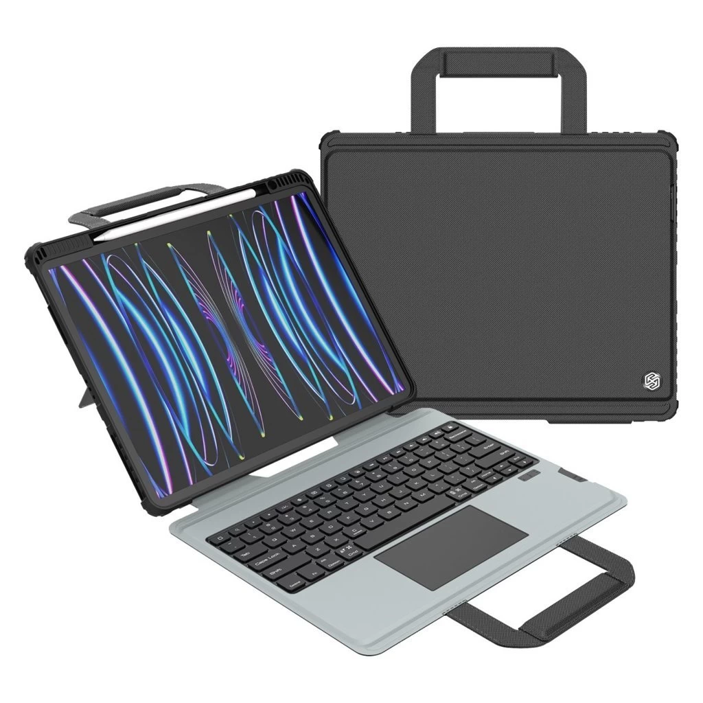 Nillkin Bumper GO billentyűzetes tok (Backlit Version) – iPad Pro 12.9 2020/2021/2022 és iPad Air 13 2024/2025 készülékhez fekete