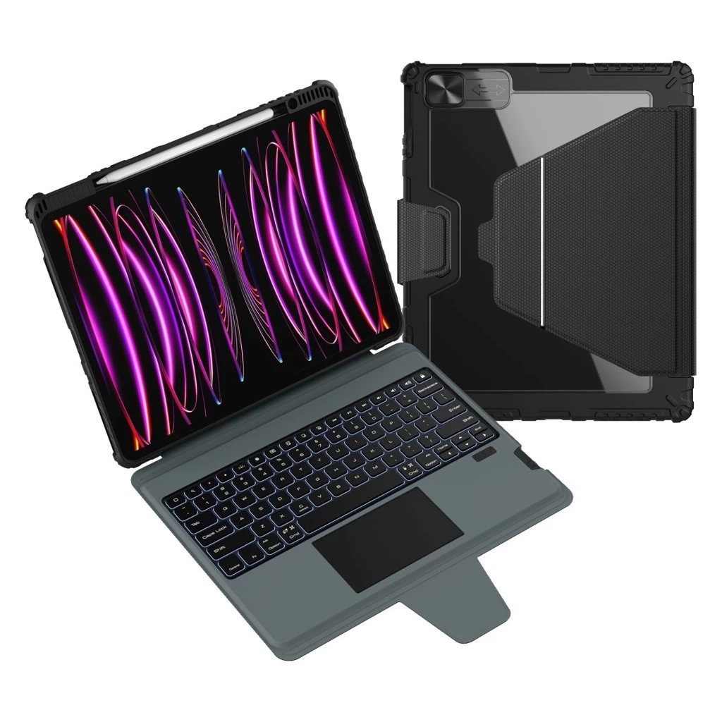Nillkin Bumper Link billentyűzetes tok (Backlit Version) iPad Pro 12.9 (2020/2021/2022) és iPad Air 13 (2024/2025) készülékhez fekete