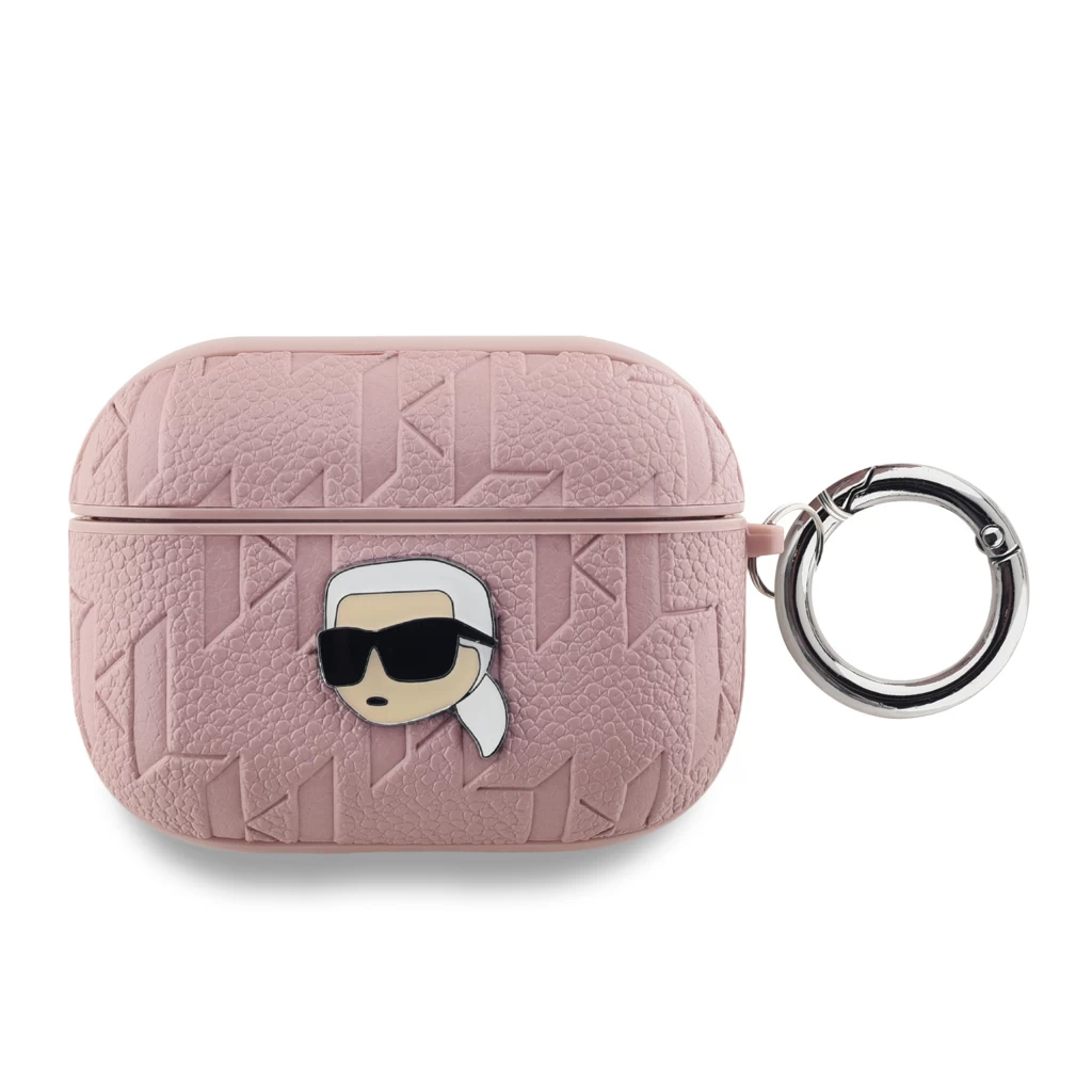 Karl Lagerfeld PU dombornyomott Karl Head tok AirPods Pro készülékhez rózsaszín