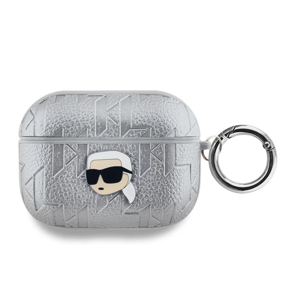 Karl Lagerfeld PU Embossed Karl Head Tok AirPods Pro készülékhez ezüst