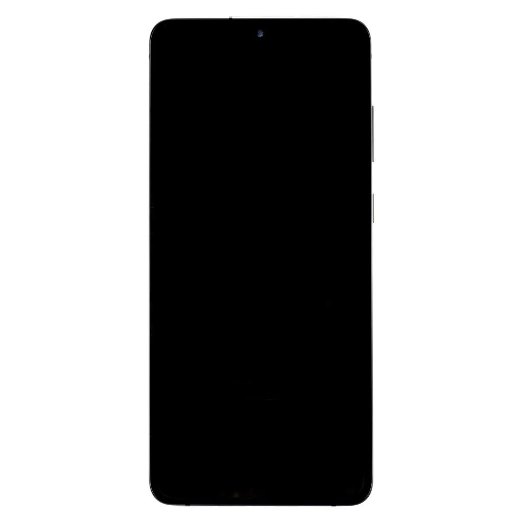 LCD kijelző + érintő egység + elülső üveg Samsung G985/G986 Galaxy S20+ készülékhez, kameramentes, kozmikus szürke (Service Pack)