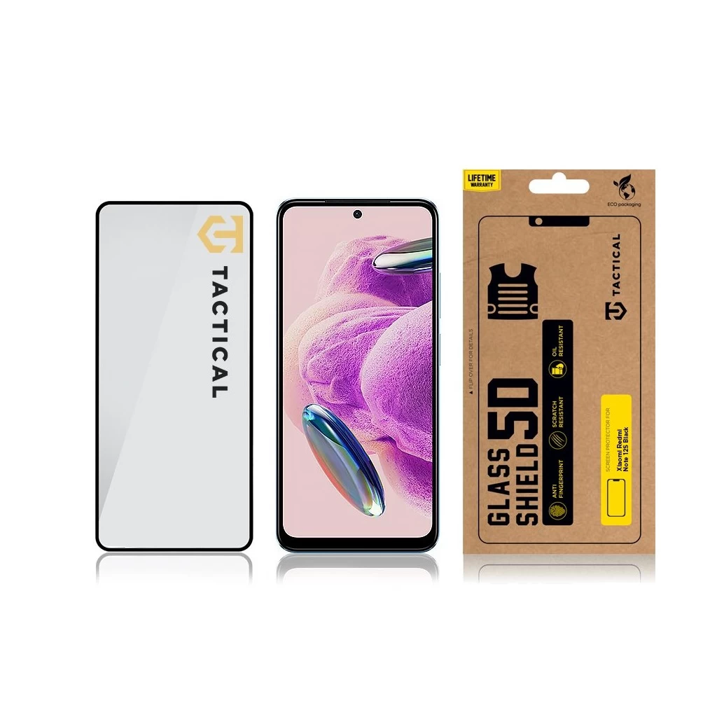 Tactical Glass Shield 5D for Xiaomi Redmi Note 12S készülékhez fekete