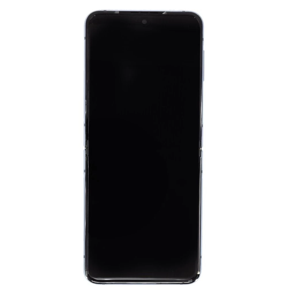 LCD kijelző + érintős egység + tok Samsung F721 Galaxy Z Flip 4 5G készülékhez kék (Service Pack)