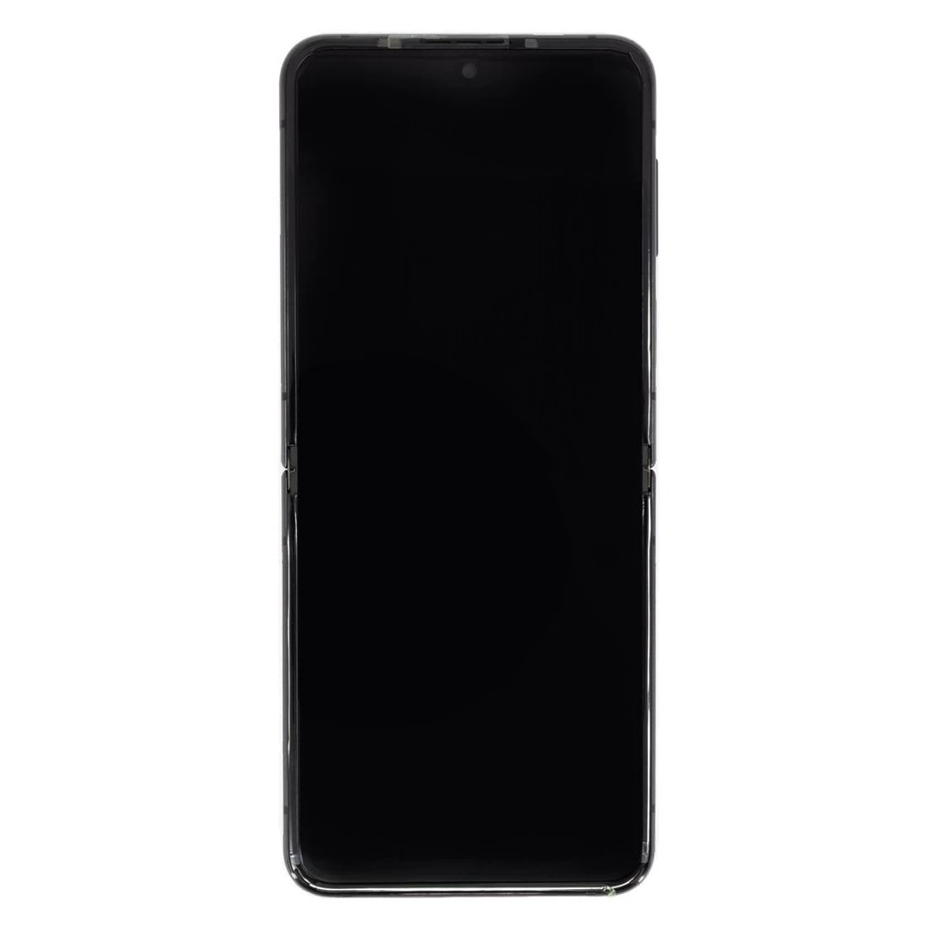 LCD kijelző + érintőegység + elülső tok Samsung F721 Galaxy Z Flip 4 5G készülékhez grafit (Service Pack)