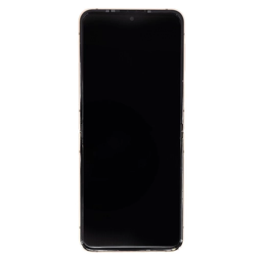 LCD kijelző + érintőegység + elülső tok Samsung F721 Galaxy Z Flip 4 5G készülékhez, rózsaszín (Service Pack)