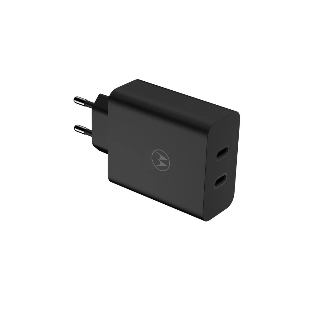 MCD-1252 Motorola TurboPower Duo 2xUSB-C 125W utazó töltő + USB-C/USB-C adatkábel fekete
