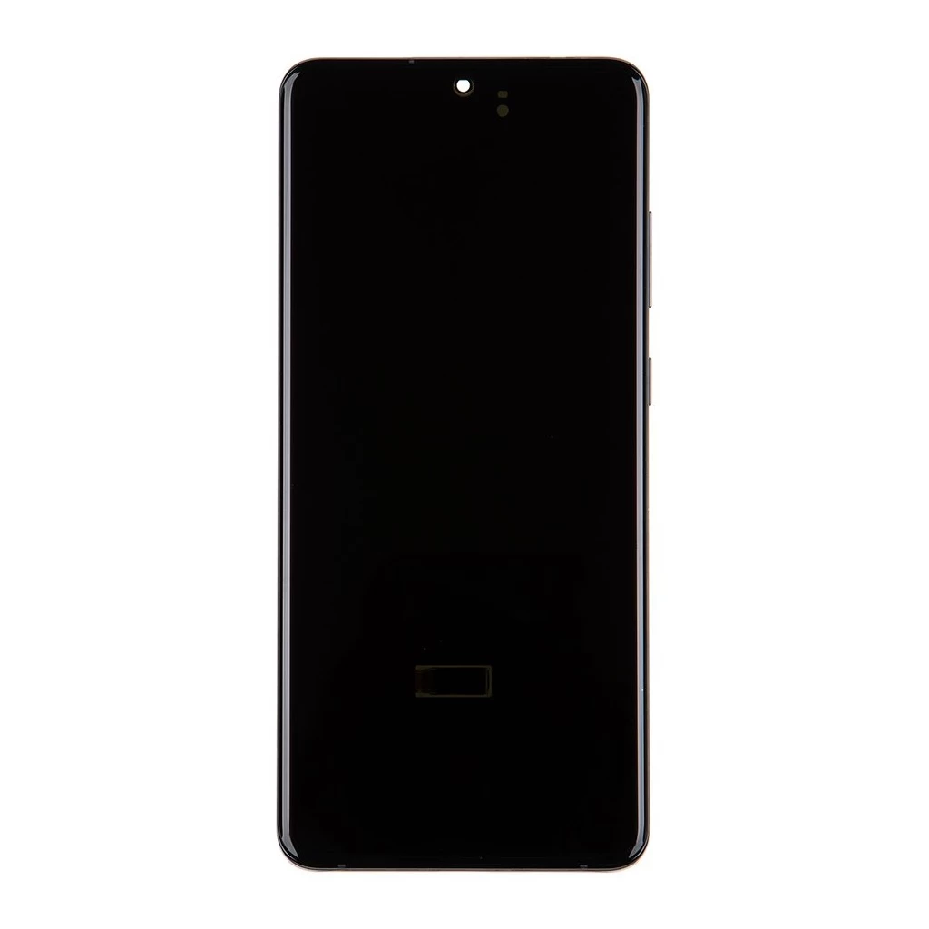LCD kijelző + Érintő egység + Elülső tok Samsung G988 Galaxy S20 Ultra készülékhez fekete (Service Pack)
