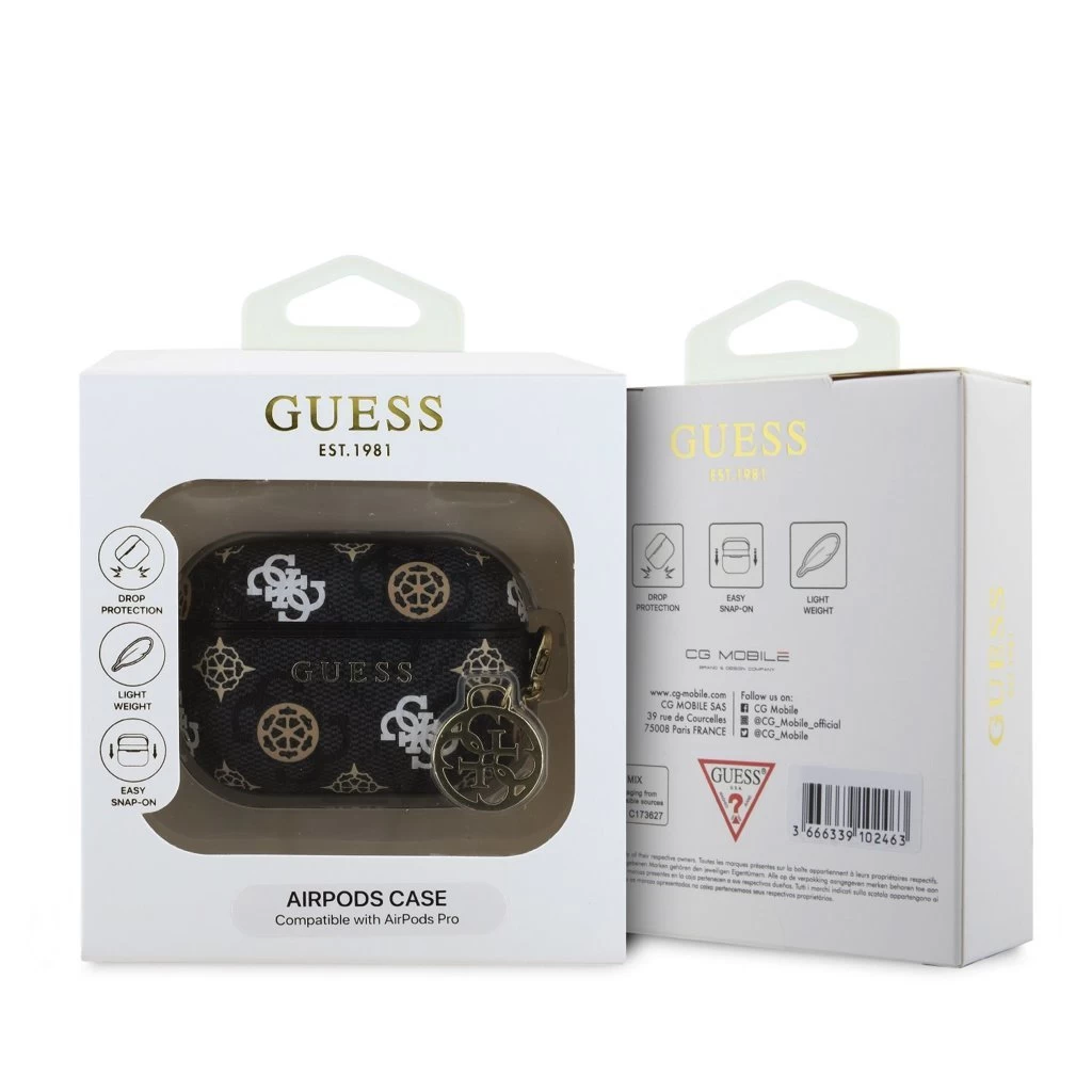 Guess PU 4G Peony Charm tok AirPods Pro készülékhez fekete