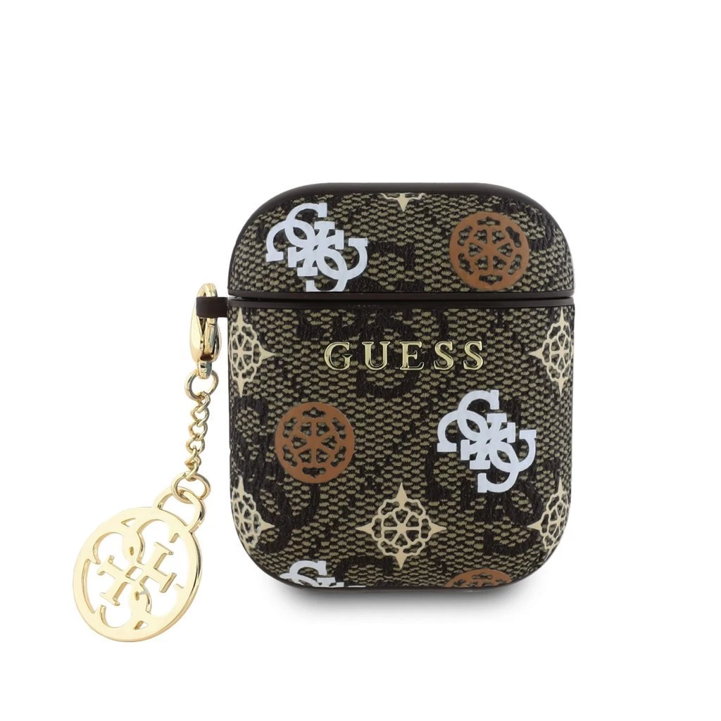 Guess PU 4G Peony Charm tok AirPods 1/2 készülékhez barna