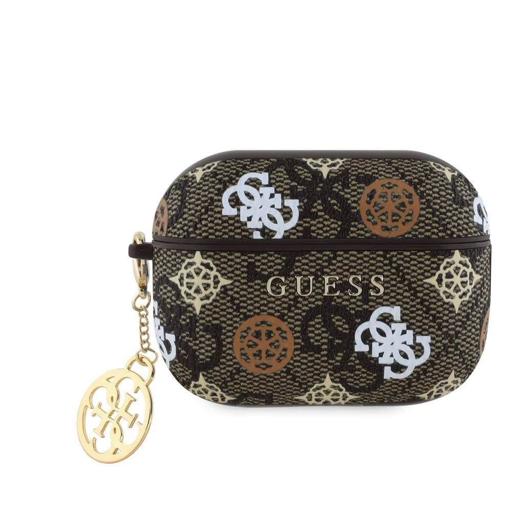 Guess PU 4G Peony Charm tok AirPods Pro 2 készülékhez barna