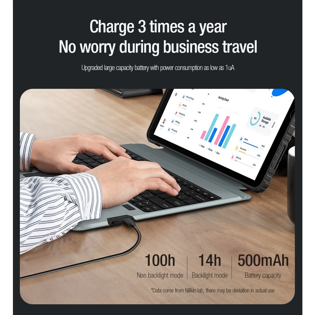 Nillkin Bumper Combo billentyűzetes tok (Backlit Version) iPad Pro 13 2024 készülékhez fekete