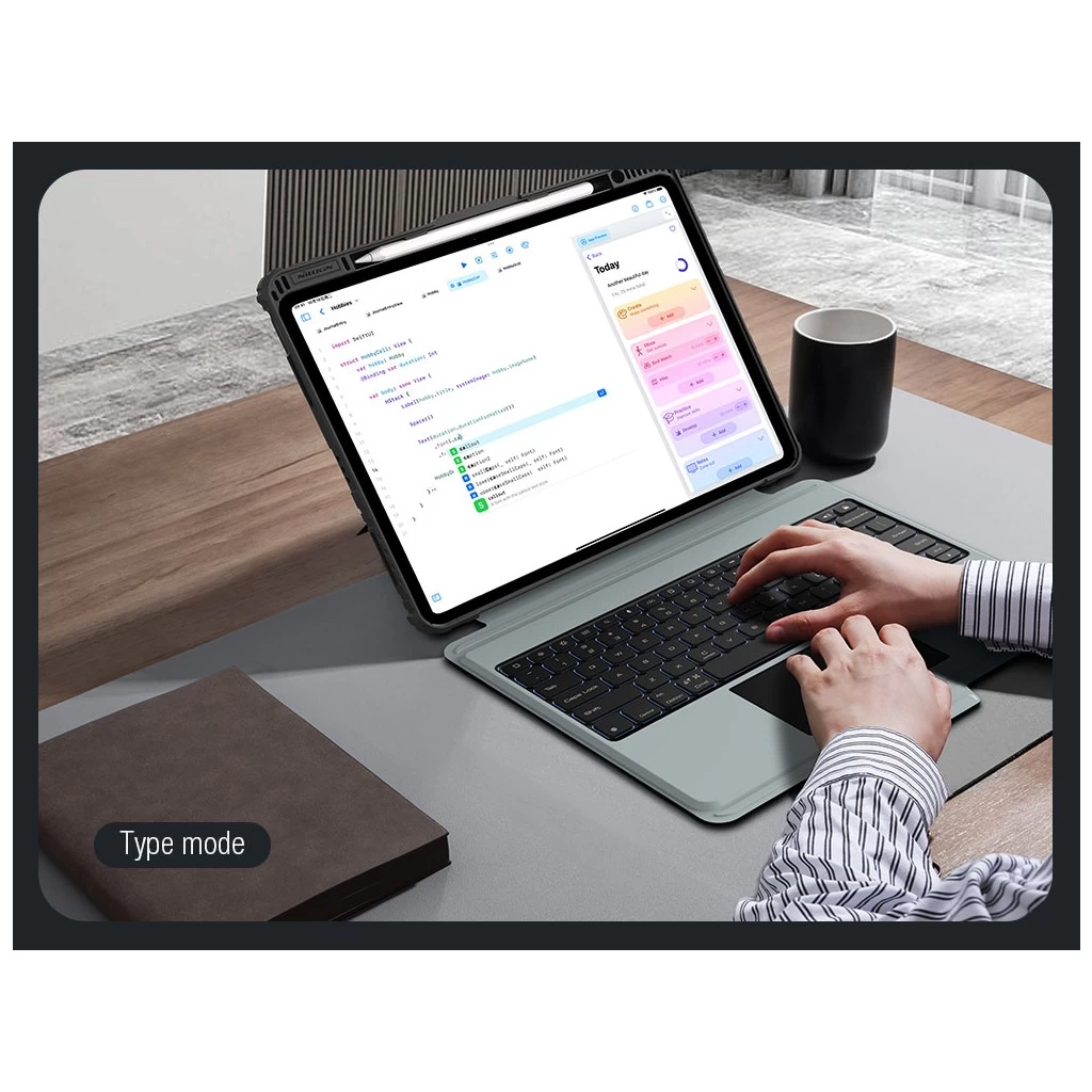 Nillkin Bumper Combo billentyűzetes tok (Backlit Version) iPad Pro 13 2024 készülékhez fekete