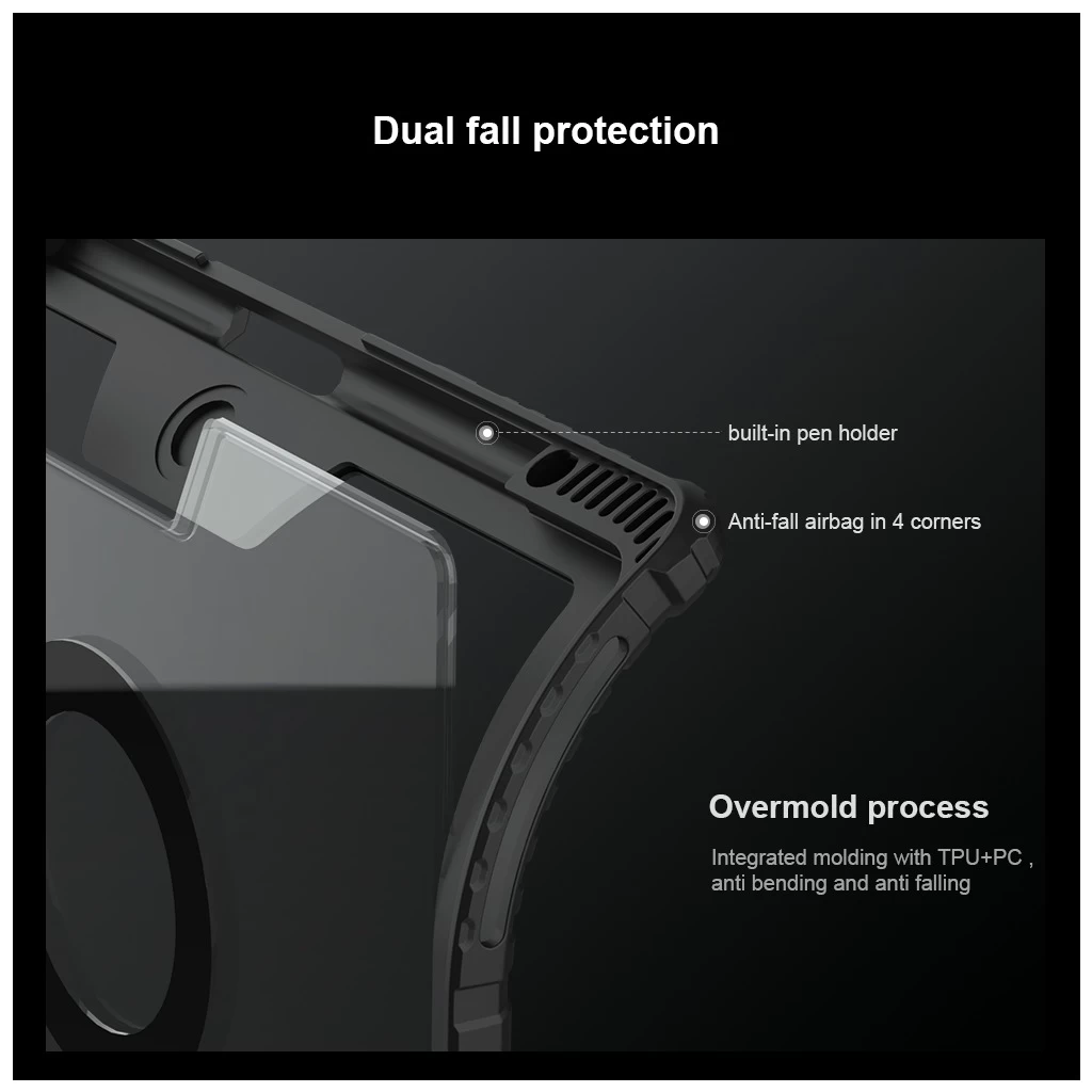 Nillkin Bumper Link billentyűzetes tok (Backlit Version) iPad Pro 13 2024 készülékhez fekete