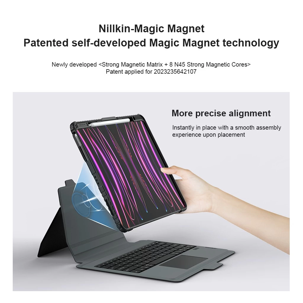 Nillkin Bumper Link billentyűzetes tok (Backlit Version) iPad Pro 13 2024 készülékhez fekete