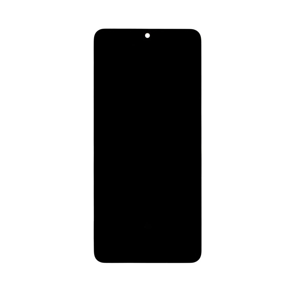 LCD kijelző + érintő egység + elülső tok Samsung A415 Galaxy A41 készülékhez fekete