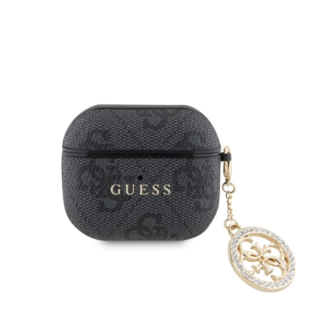 Guess 4G Script PC/PU Charm tok AirPods 3 készülékhez fekete Guess 4G Script PC/PU Charm tok AirPods 3 készülékhez fekete