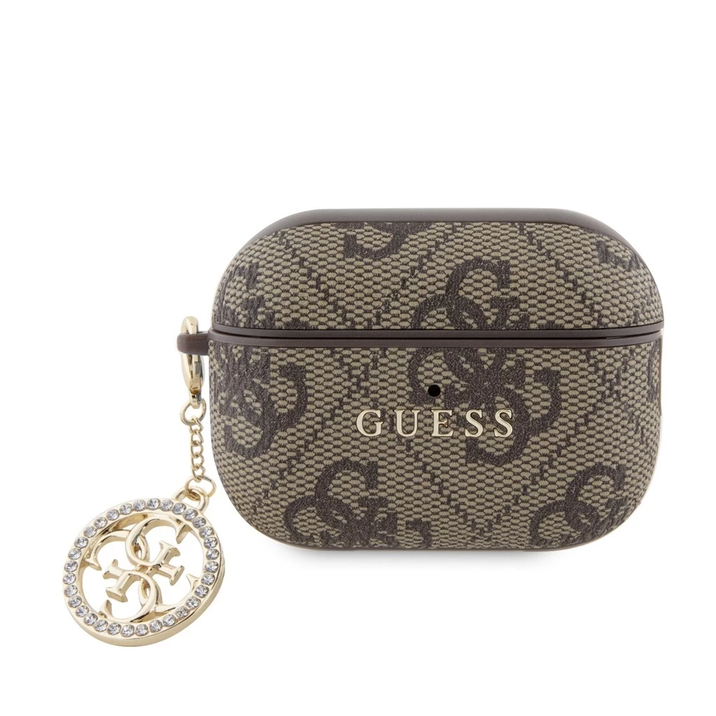 Guess 4G Script PC/PU Charm tok AirPods Pro 2 készülékhez barna Guess 4G Script PC/PU Charm tok AirPods Pro 2 készülékhez barna