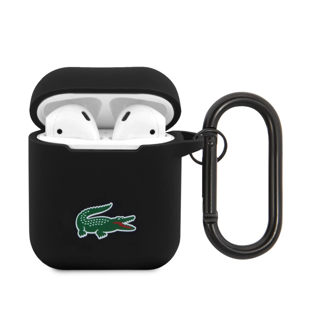 Lacoste Liquid Silicone Croc Logo tok AirPods 1/2 készülékhez fekete