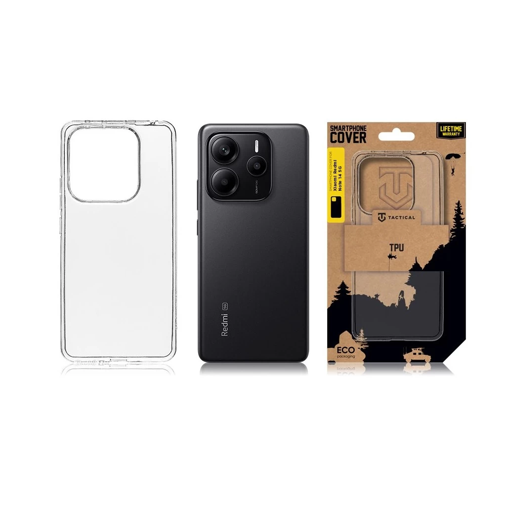 Tactical TPU tok Xiaomi Redmi Note 14 5G készülékhez – áttetsző