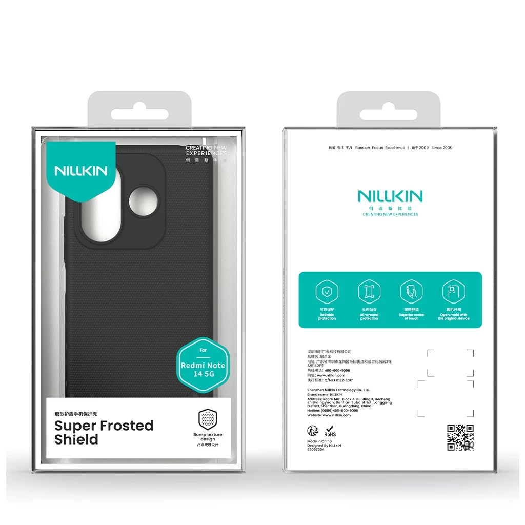 Nillkin Super Frosted hátlap tok Xiaomi Redmi Note 14 5G készülékhez fekete