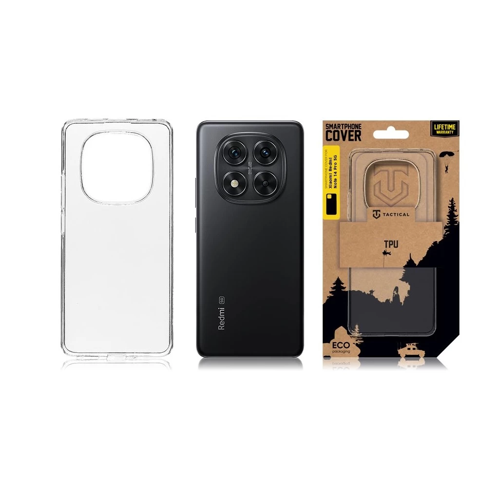 Tactical TPU tok Xiaomi Redmi Note 14 Pro 5G/X7 5G készülékhez, átlátszó