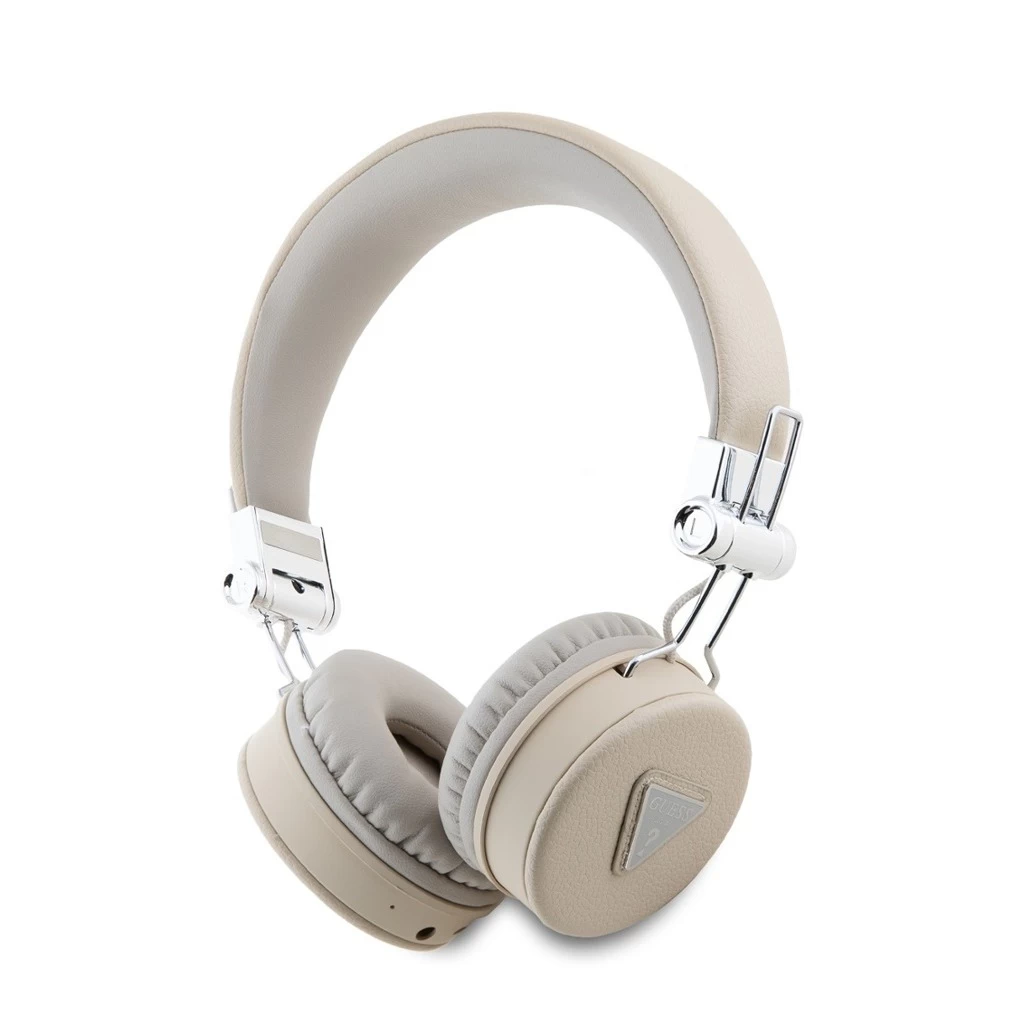 Guess PU Grained Triangle Logo ENC vezeték nélküli fejhallgató bézs