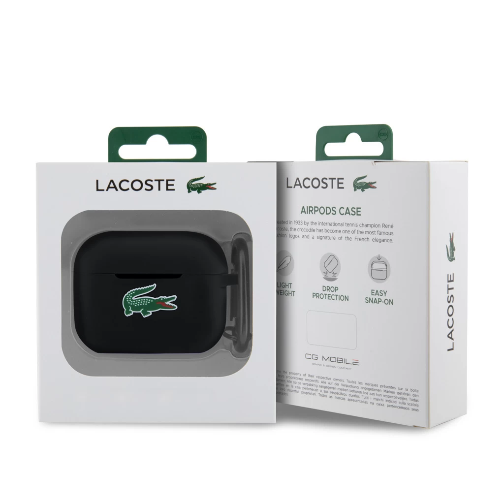 Lacoste Liquid Silicone Croc Logo tok AirPods Pro 2 készülékhez fekete