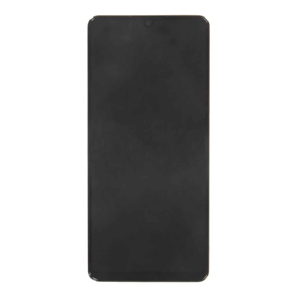 LCD kijelző + Érintő egység + Elülső tok Samsung A426B Galaxy A42 5G készülékhez fekete (Service Pack)