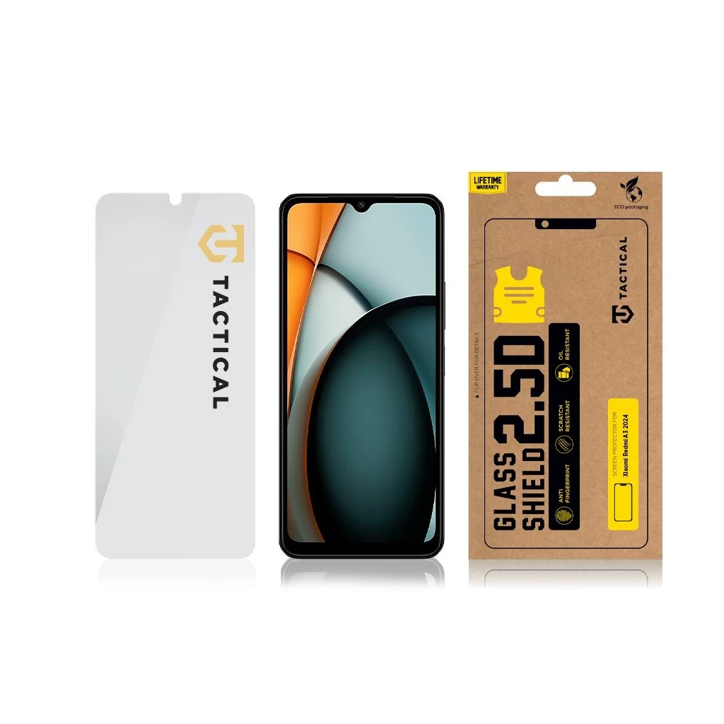 Tactical Glass Shield 2.5D Xiaomi Redmi A3 2024 készülékhez átlátszó