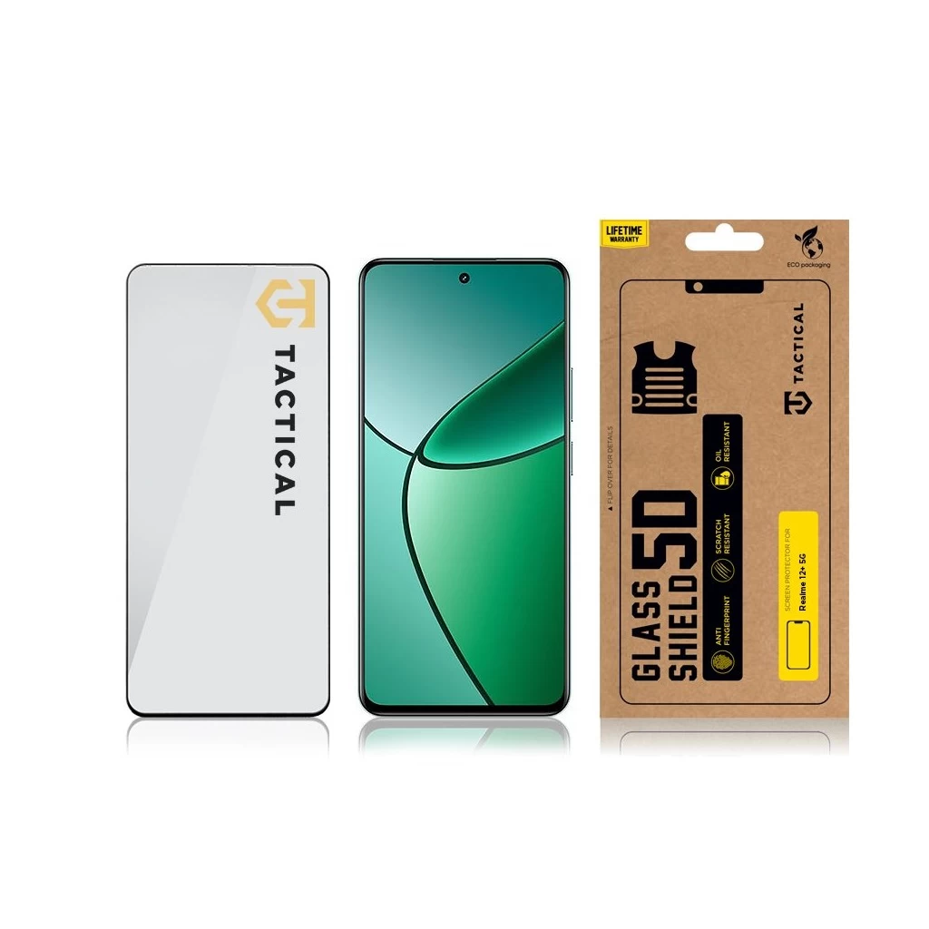 Tactical Glass Shield 5D Realme 12+ 5G készülékhez fekete