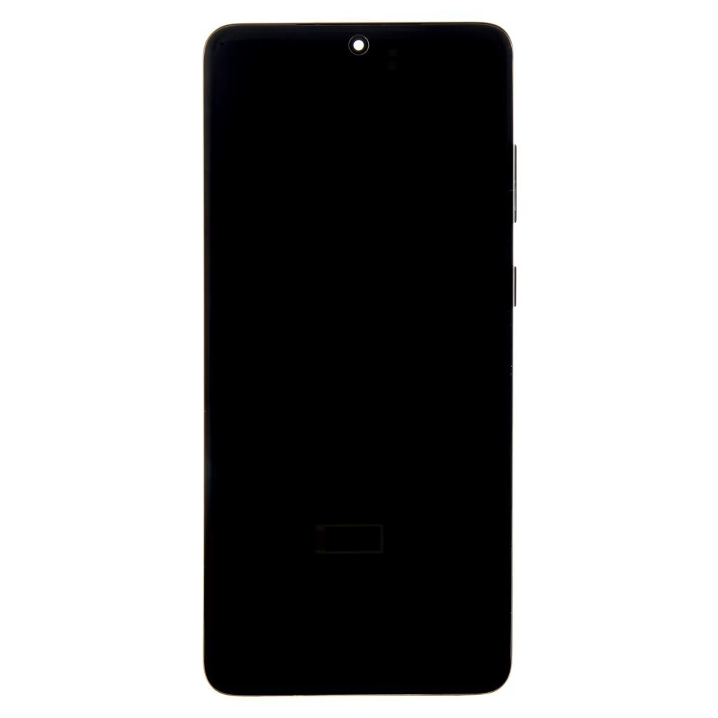 LCD kijelző + érintő egység + elülső tok Samsung G986/G985 Galaxy S20+ készülékhez, kozmikus fekete