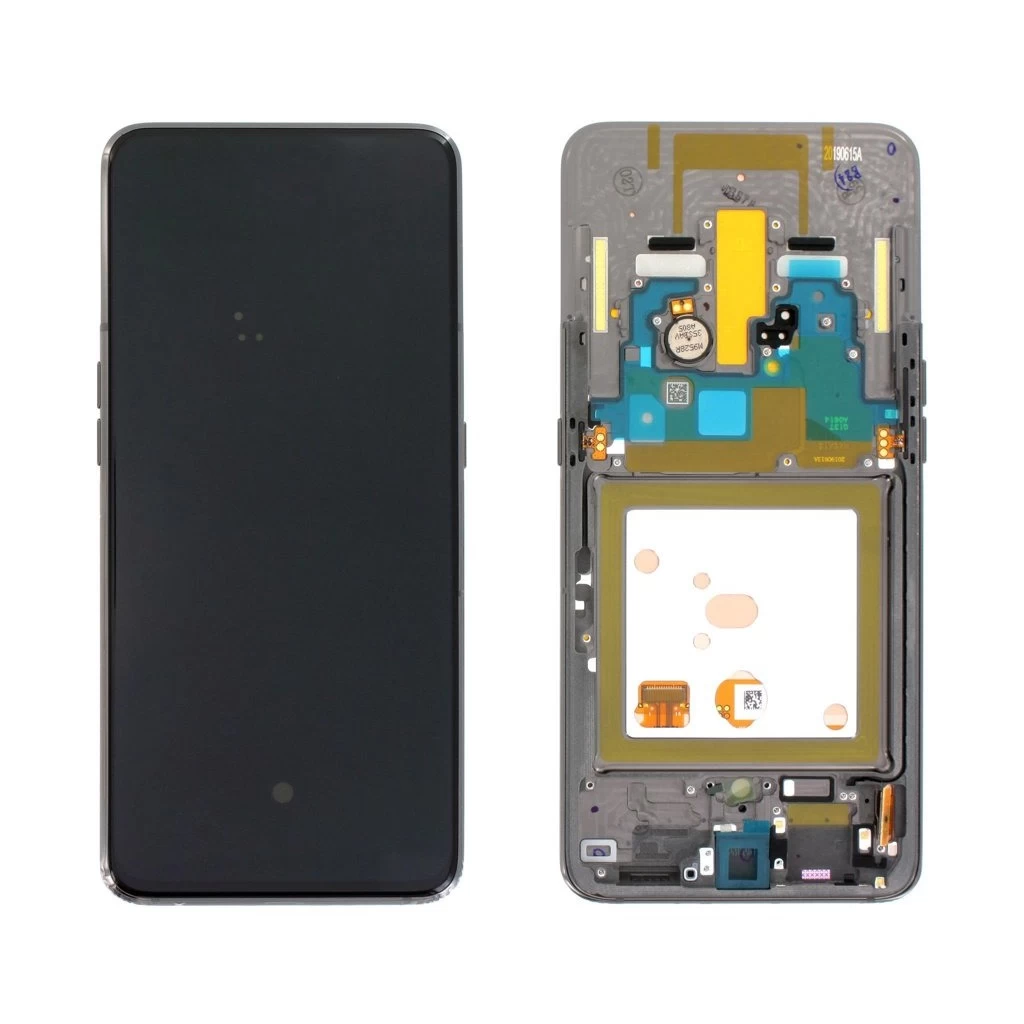 LCD kijelző + érintőegység Samsung A805F Galaxy A80 készülékhez fekete (Service Pack)