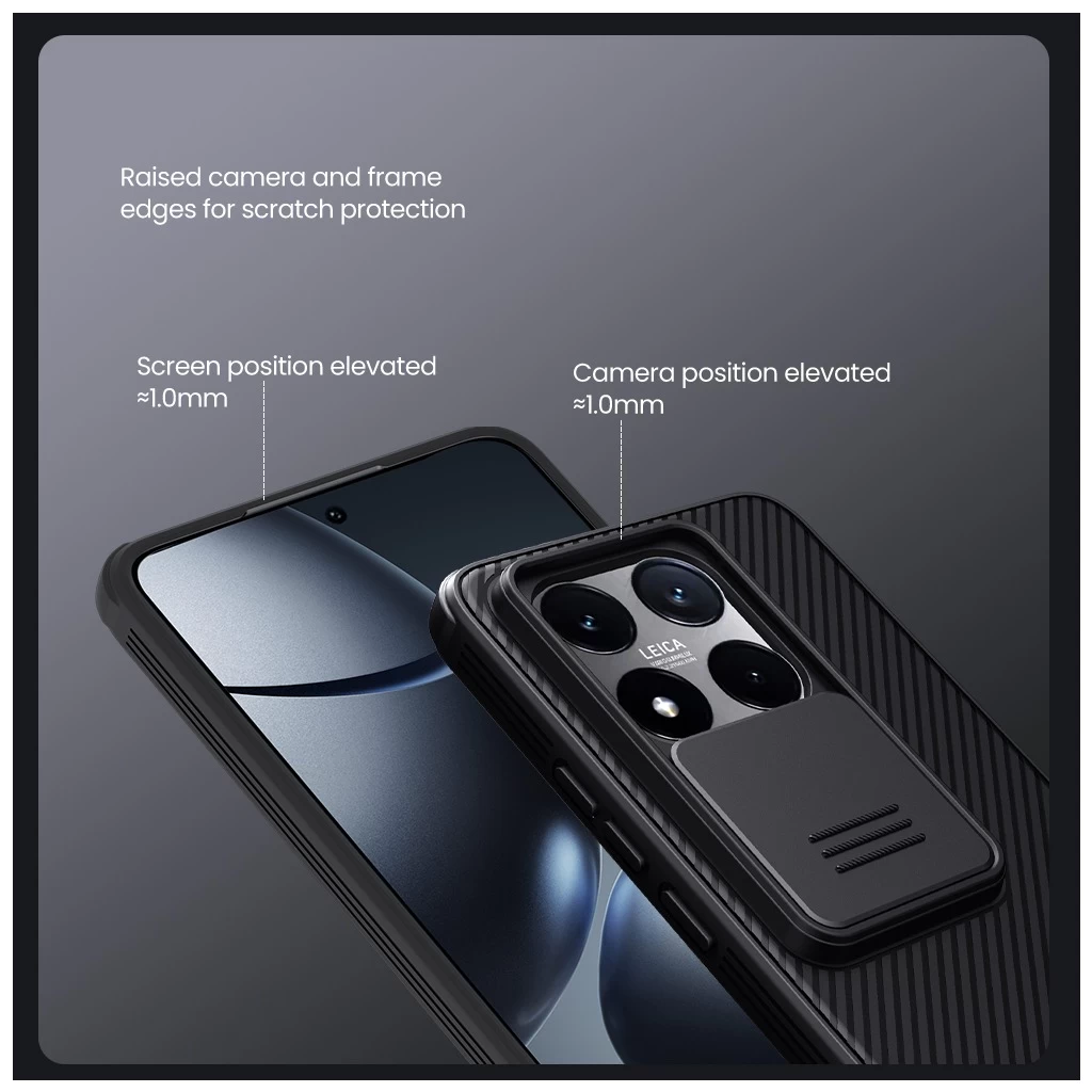 Nillkin CamShield PRO kemény tok Xiaomi 14T készülékhez fekete