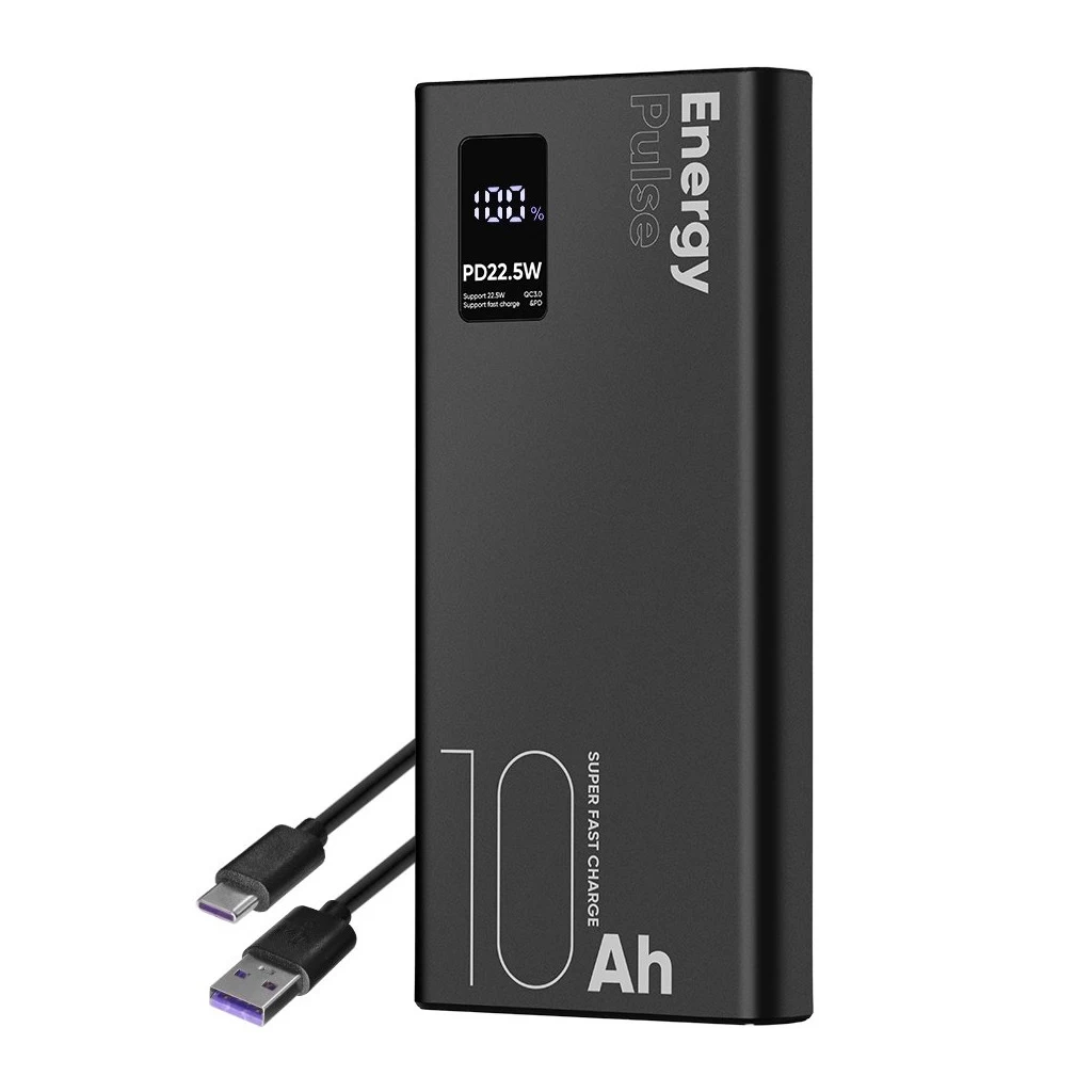 OBAL:ME EnergyPulse hordozható töltő 10000mAh 22.5W fekete OBAL:ME EnergyPulse hordozható töltő 10000mAh 22.5W fekete