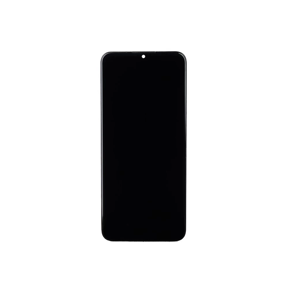 LCD kijelző + érintő egység + elülső tok Samsung A035G Galaxy A03 készülékhez fekete
