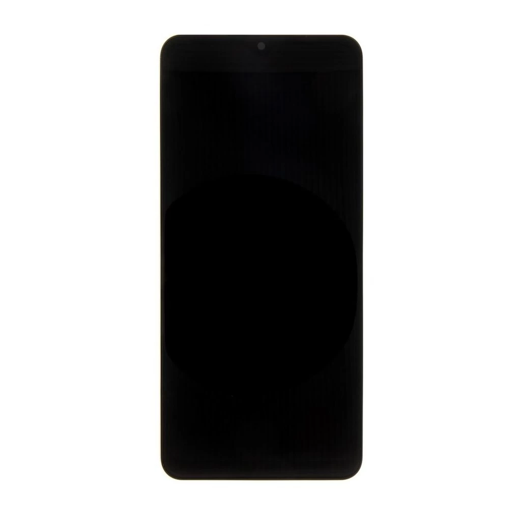 LCD kijelző + érintő egység + elülső tok a Samsung A326 Galaxy A32 5G készülékhez fekete (Version T)