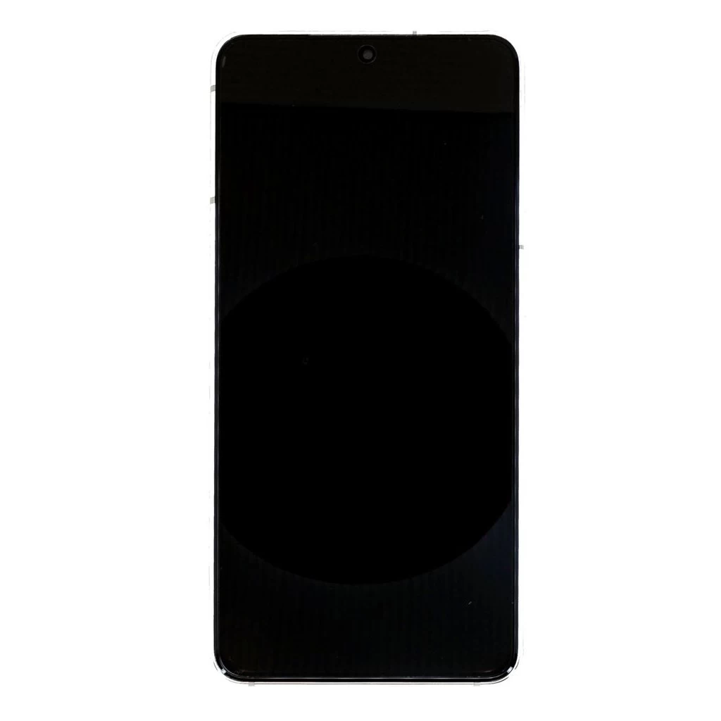 LCD kijelző + érintőegység Samsung SM-G991 Galaxy S21 készülékhez, kameramentes, Service Pack, fehér