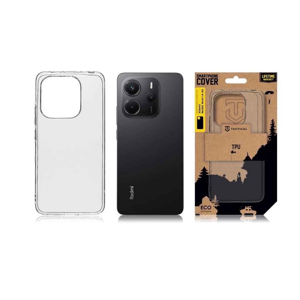 Tactical TPU tok Xiaomi Redmi Note 14 4G készülékhez átlatszó