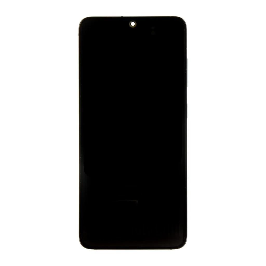 LCD kijelző + érintő + elülső tok Samsung G980/G981 Galaxy S20 készülékhez kamera nélküli (Service Pack) felhőkék