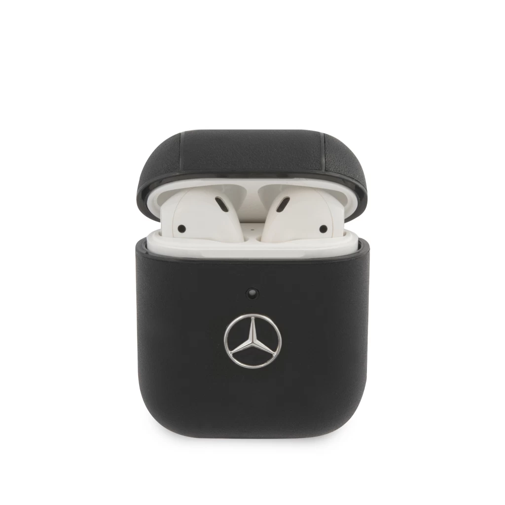 Mercedes bőr tok AirPods 1/2 készülékhez fekete