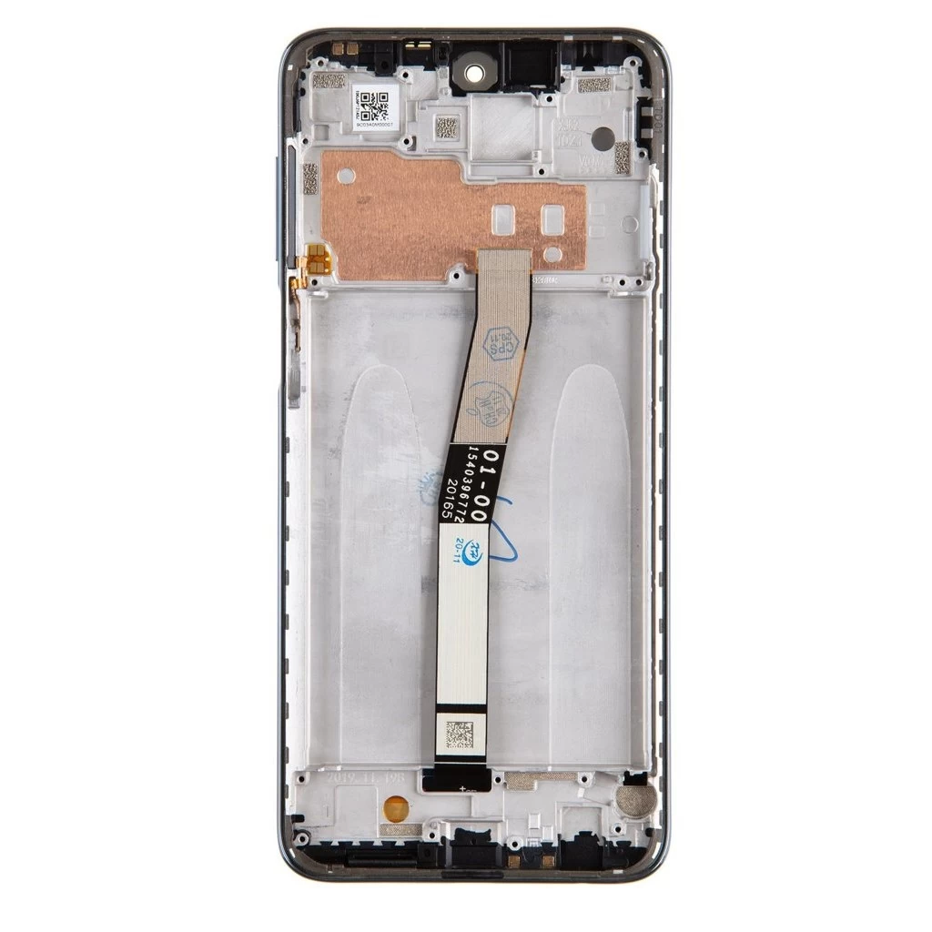 LCD kijelző + érintő modul + elülső burkolat a Xiaomi Redmi Note 9 Pro/9S/9 Pro Max készülékhez Interstellar szürke