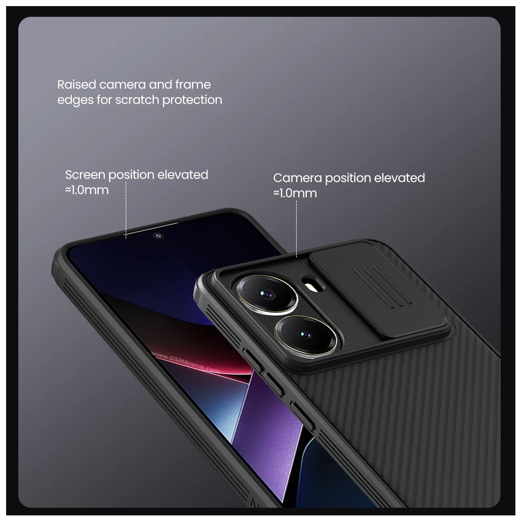 Nillkin CamShield PRO kemény tok Poco X7 Pro 5G készülékhez fekete