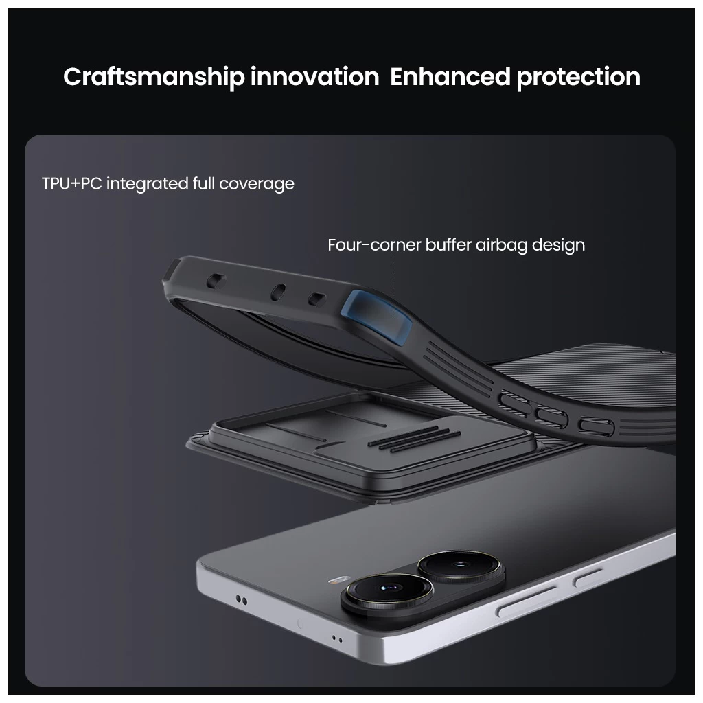 Nillkin CamShield PRO kemény tok Poco X7 Pro 5G készülékhez fekete