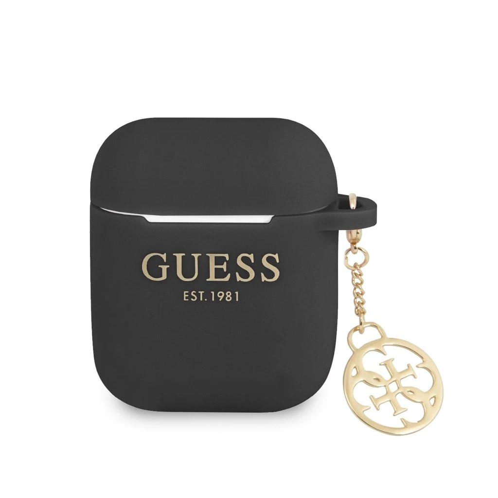 Guess 4G Charm szilikon tok AirPods 1/2 készülékhez fekete Guess 4G Charm szilikon tok AirPods 1/2 készülékhez fekete