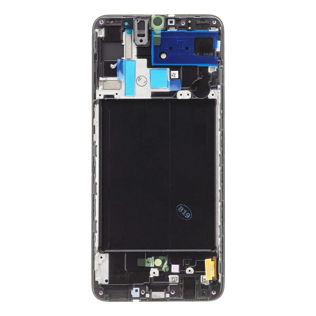 LCD kijelző + érintő egység Samsung A705 Galaxy A70 készülékhez fekete (Service Pack)