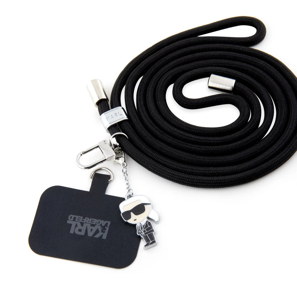 Karl Lagerfeld Univerzális vállpánt kordon és Ikonik Pins fekete