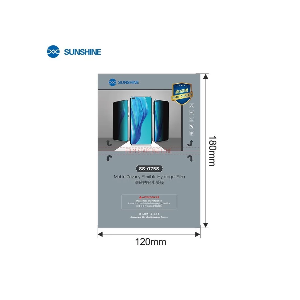 SUNSHINE SS-075S Hydrogel Privacy kijelzővédő okostelefonokhoz – 50 db