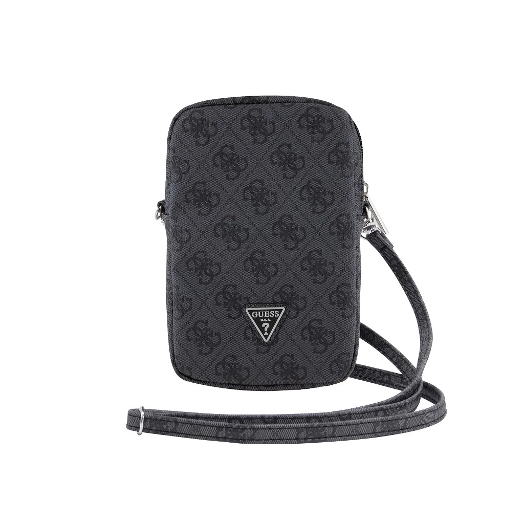 Guess PU 4G Triangle Logo Pénztárca Tok Cipzár fekete